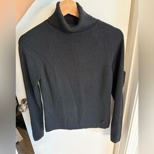 LOFT Merino Wool Blend Black Turtleneck Sweater